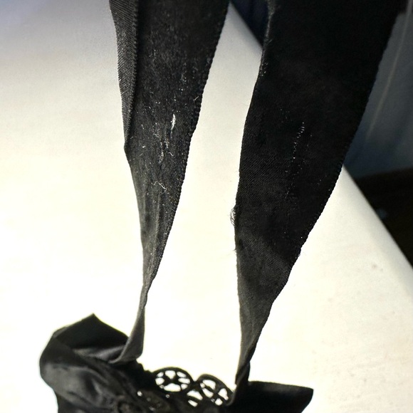 Black Antique Silk Victorian Evening Bag Goth Gothic OLD - Picture 4 of 4